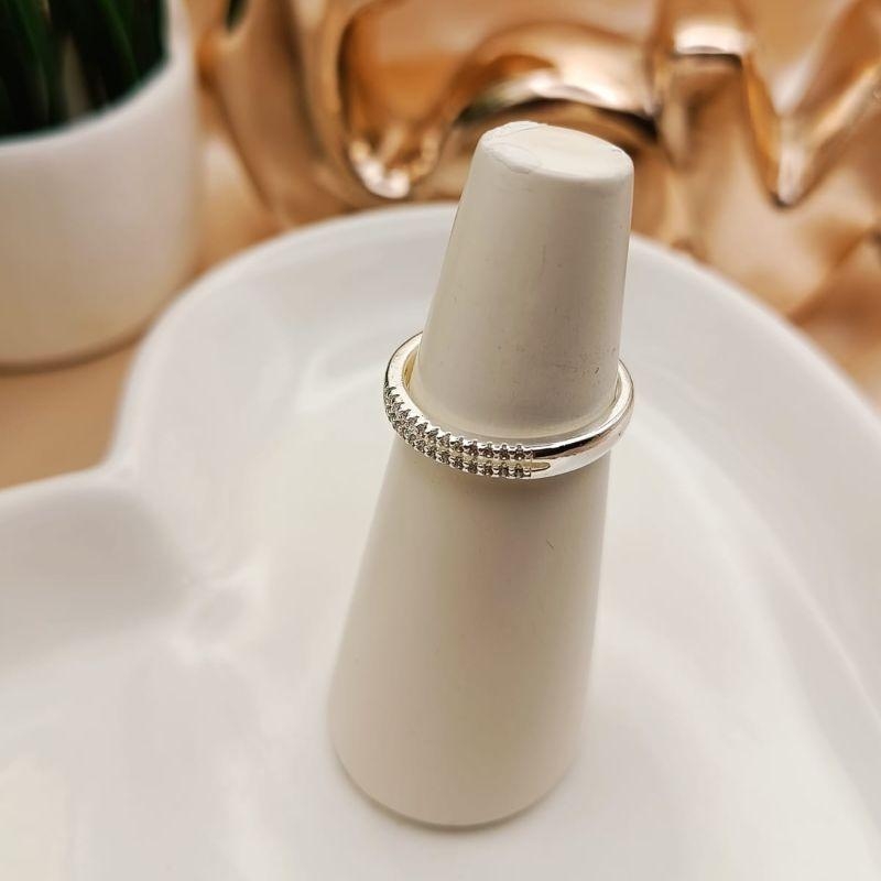 ANEL 2 EM 1 CRAVEJADO EM MICRO ZIRCONIA