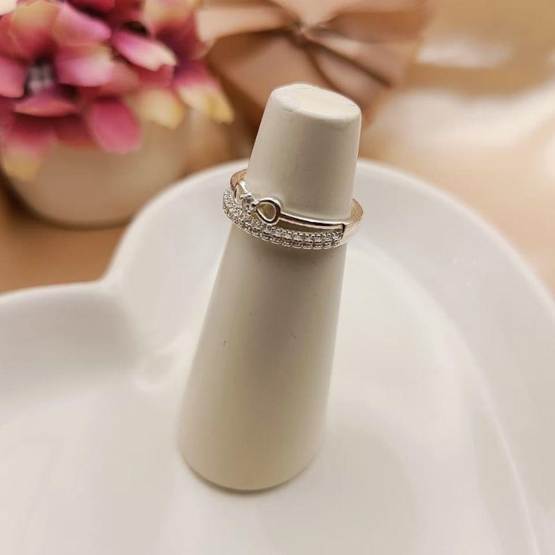 ANEL 2 EM 1  INFINITO LISO E CRAVEJADO EM MICRO ZIRCONIA