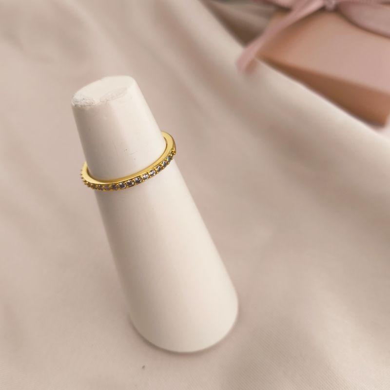 ANEL APARADOR METADE 1 FILA DE ZIRCONIA