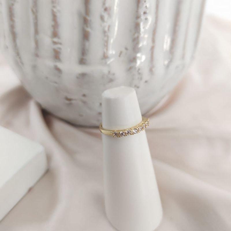 ANEL APARADOR METADE 1 FILA DE ZIRCONIA MAIOR