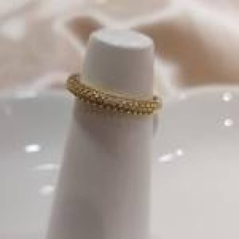 ANEL APARADOR METADE 2 FILAS DE ZIRCONIA