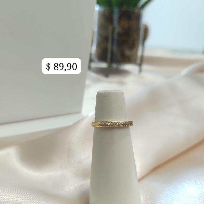 ANEL APARADOR METADE 2 FILAS DE ZIRCONIA