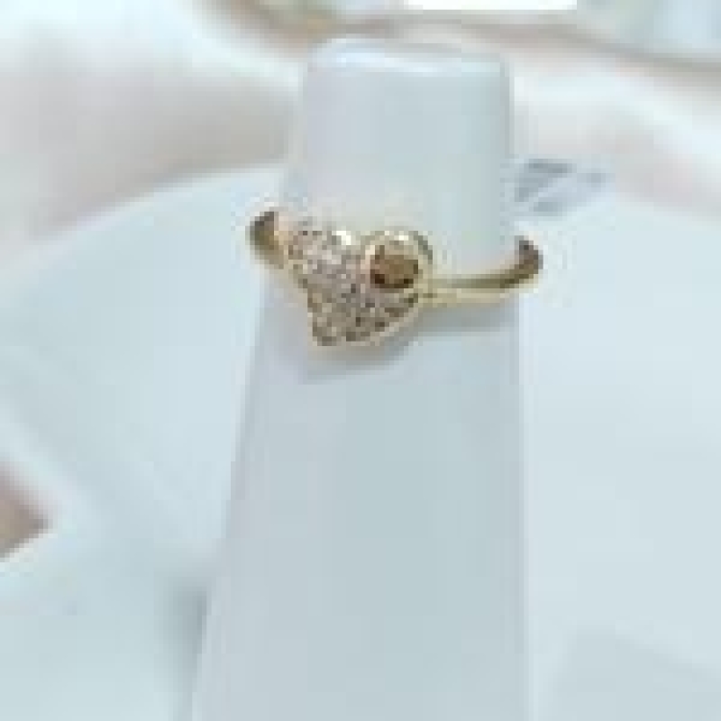 ANEL CORAÇÃO CRAVEJADO ZIRCONIA COM ESTRELA VAZADA