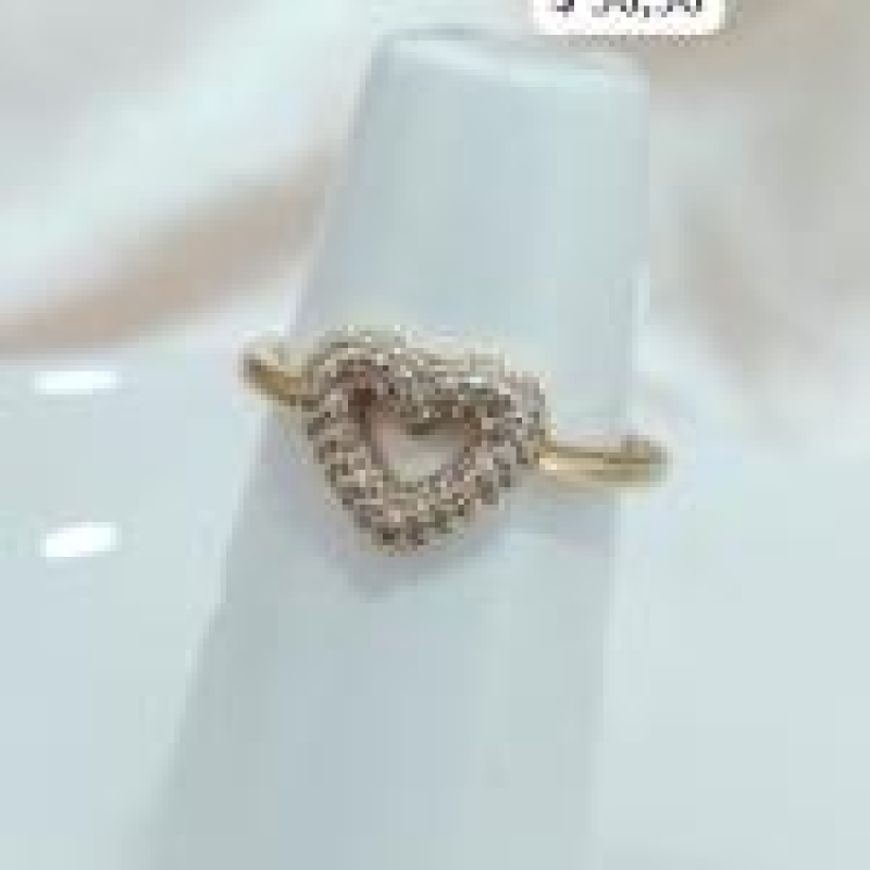 ANEL CORAÇÃO VAZADO E CRAVEJADO ZIRCONIA