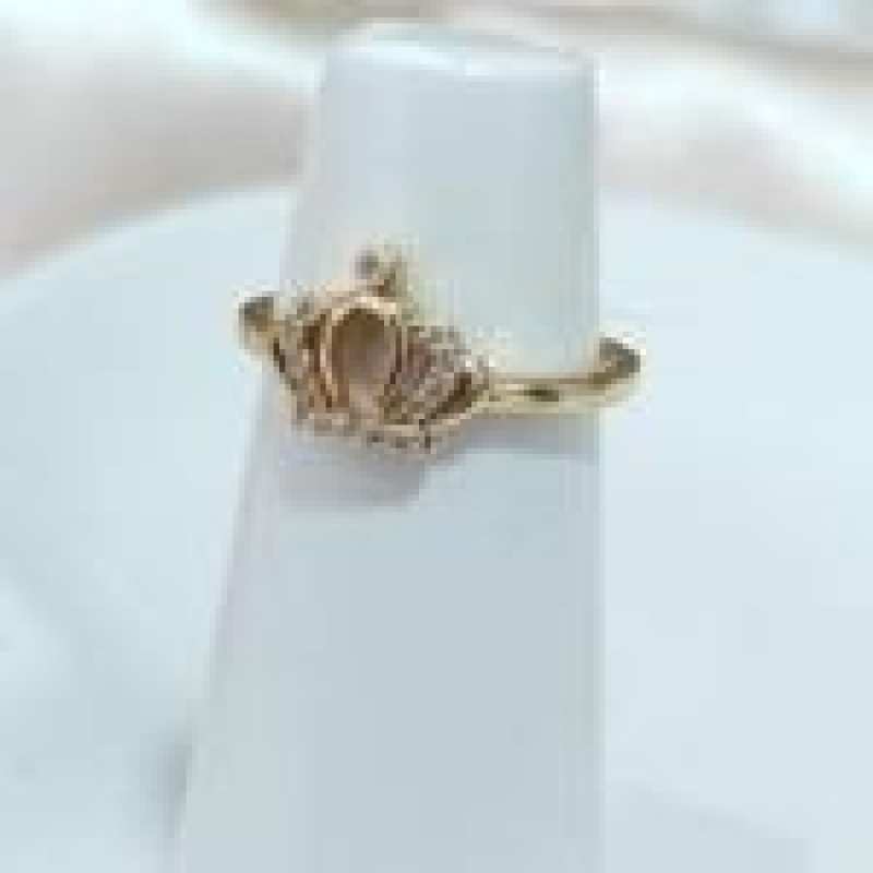 ANEL COROA CRAVEJADA ZIRCONIA E LISA VAZADA