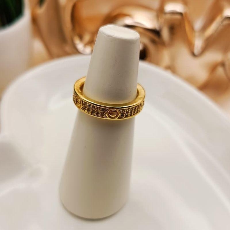 ANEL INPIRAÇÃO CARTIER CRAVEJADO EM MICRO ZIRCONIA