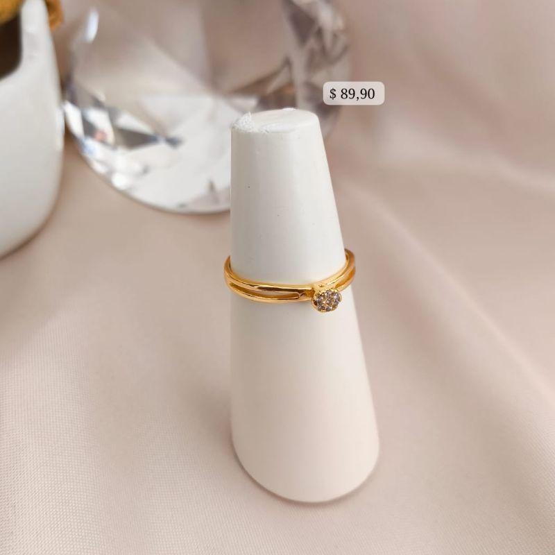 ANEL LISO COM MINI CHUVEIRINHO EM MICRO ZIRCONIA