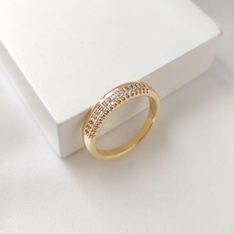 ANEL LISO E CRAVEJADO COM MICRO ZIRCONIA