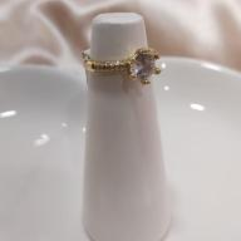 ANEL PEDRA SOLITARIA CRAVEJADO 8MM