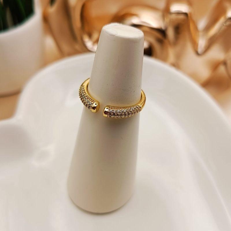 ANEL REGULAVEL COM 3 FILAS DE ZIRCONIA