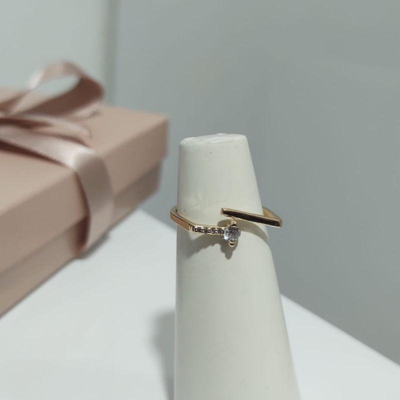 ANEL REGULÁVEL CRAVEJADO ZIRCONIA E LISO