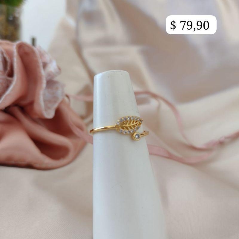 ANEL REGULAVEL FOLHA E PONTO DE LUZ