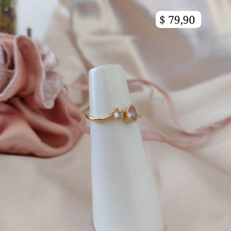 ANEL REGULÁVEL GOTA E PONTO DE LUZ ZIRCONIA