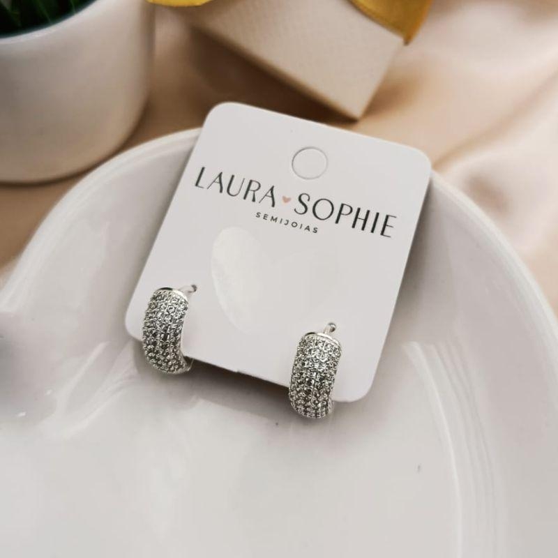 ARGOLA COM 5 FILAS CRAVEJADA EM MICRO ZIRCONIA