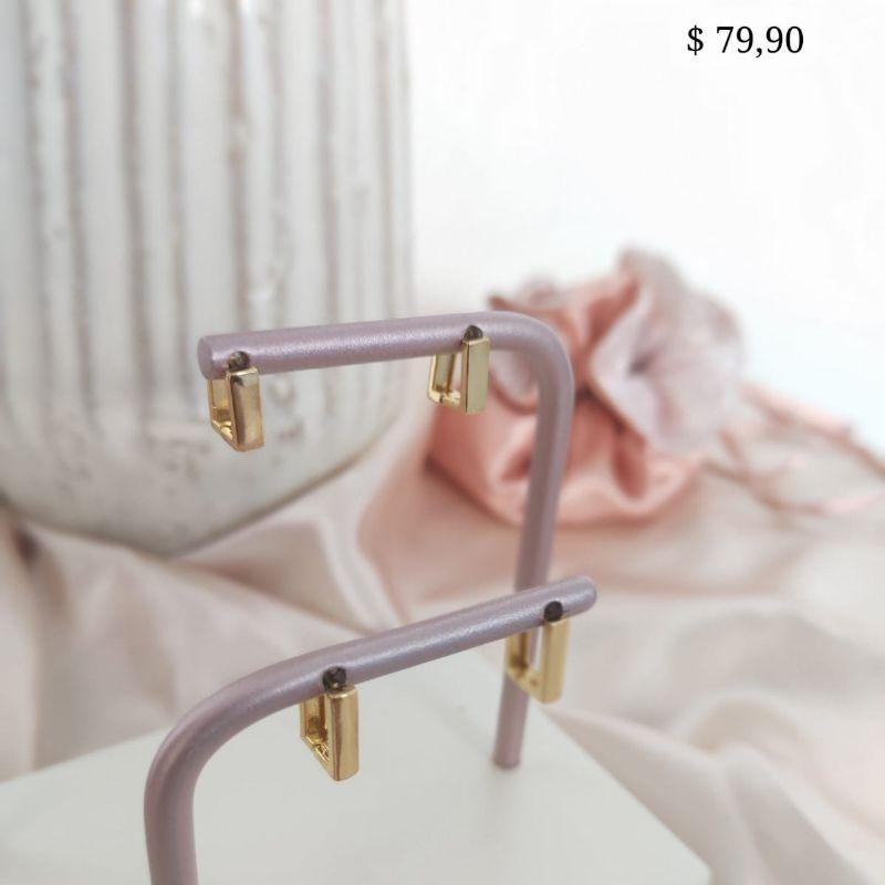 ARGOLA DUPLA RETANGULAR CHATADA