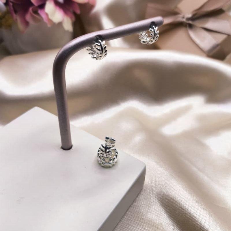 ARGOLA FOLHAGEM B. PRATA 925 TAM G