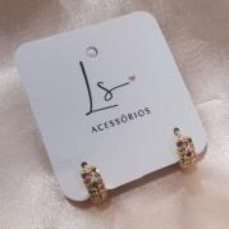 BRINCO ARGOLA 10MM ZIRCONIA COLORIDA