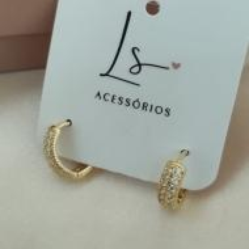 BRINCO ARGOLA 2 FILAS ZIRCONIA  13MM