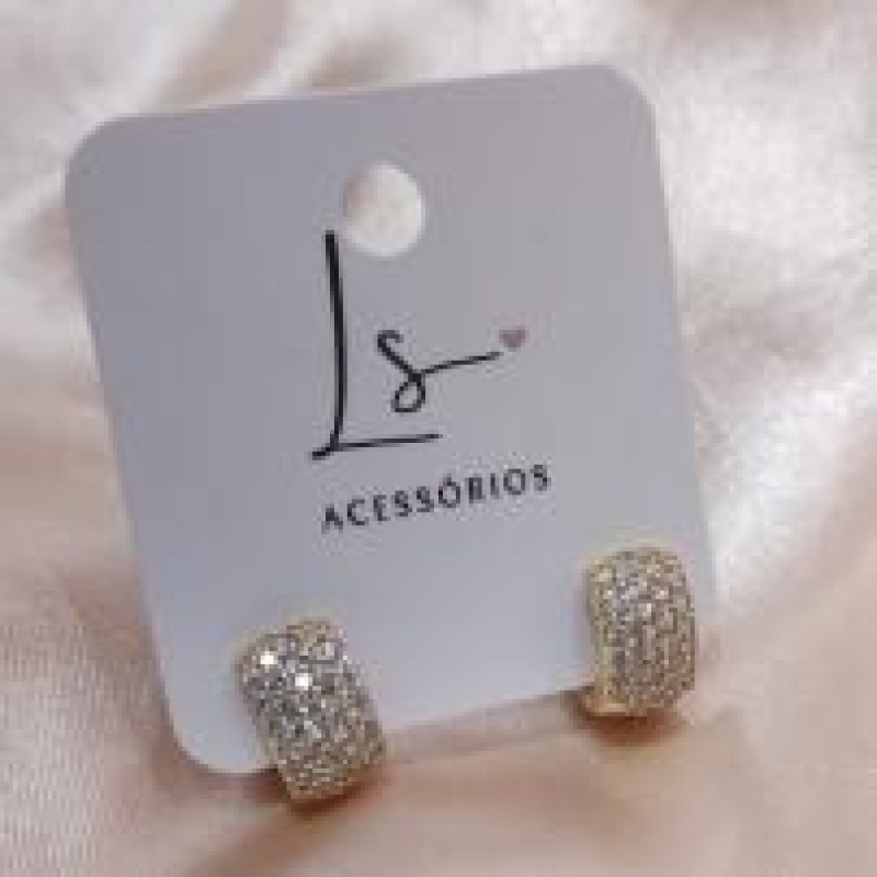 BRINCO ARGOLA 5 FILAS DE ZIRCONIA