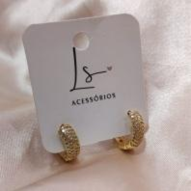 BRINCO ARGOLA 5 FILAS ZIRCONIA 15MM