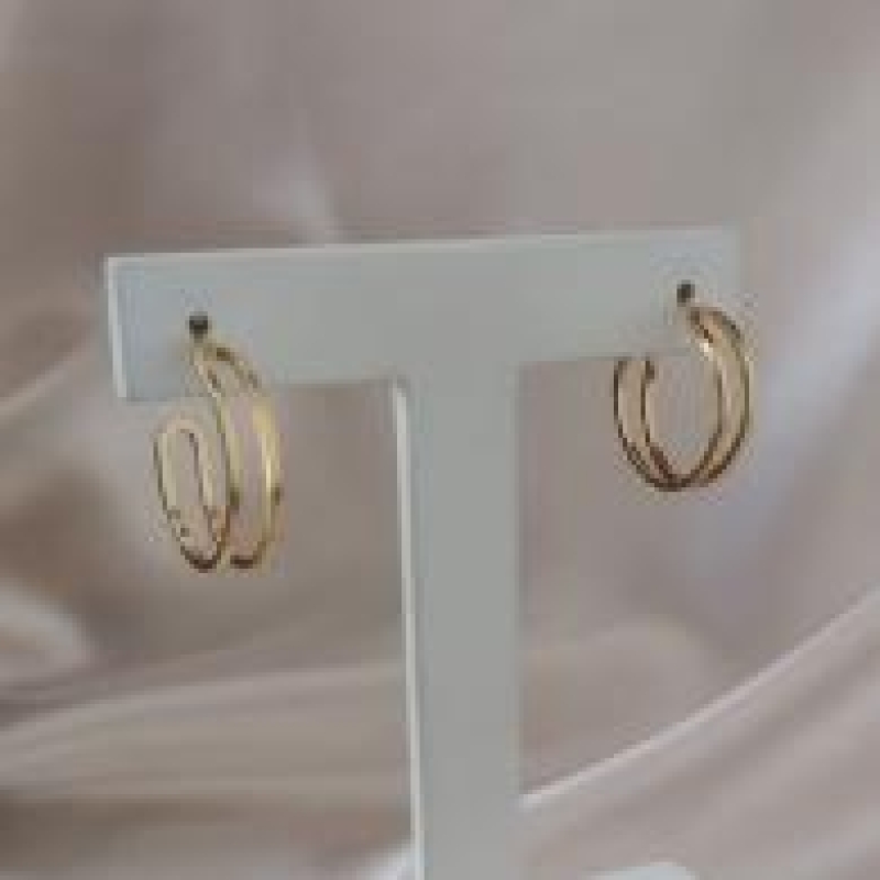 BRINCO ARGOLA DUPLA LISA 18MM