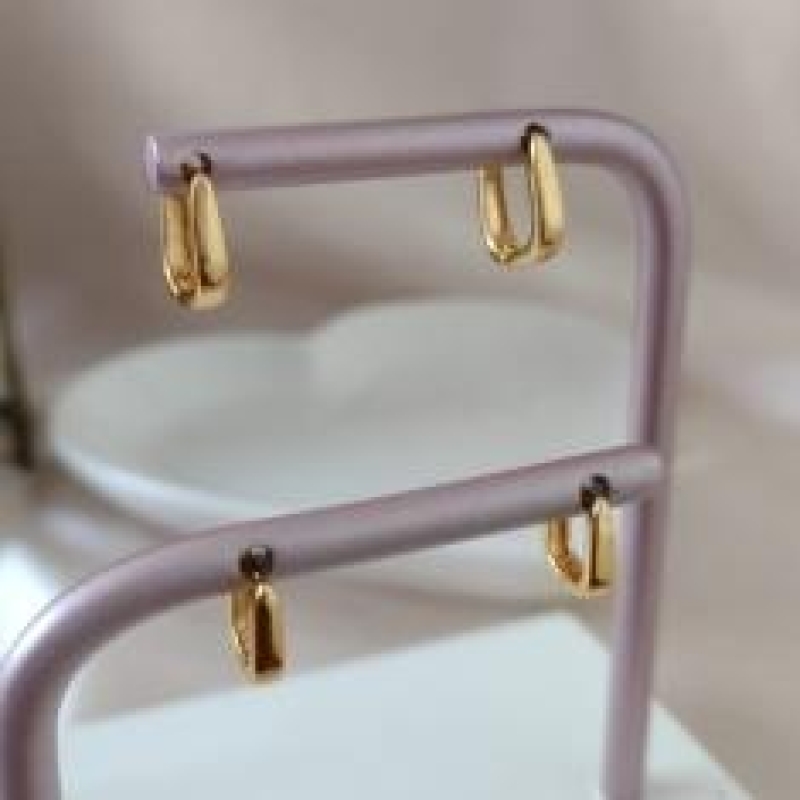 BRINCO ARGOLA DUPLA QUADRADA LISA