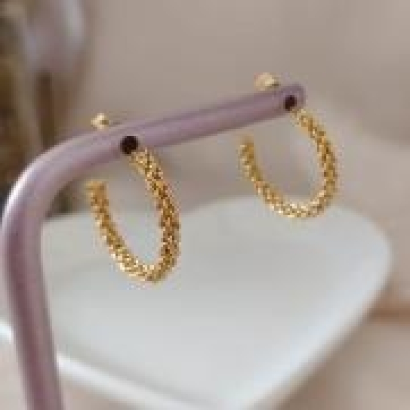 BRINCO ARGOLA FIOS ENTRELAÇADOS ARREDONDADO 16MM