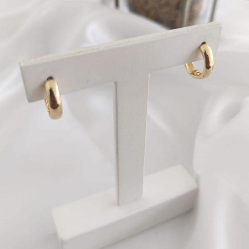 BRINCO ARGOLA LISA BOLEADA 3MM X 12MM