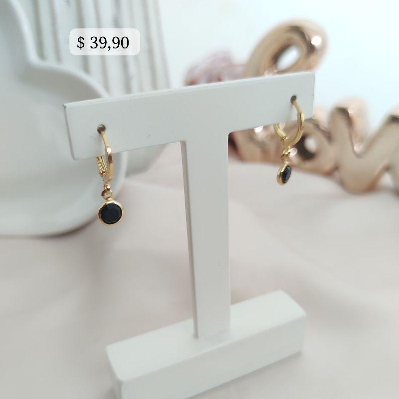 BRINCO ARTICULADOR COM PONTO DE LUZ DE ZIRCONIA PRETA M