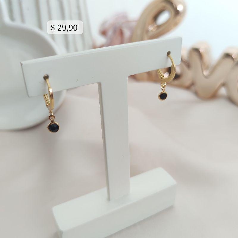 BRINCO ARTICULADOR COM PONTO DE LUZ DE ZIRCONIA PRETA P