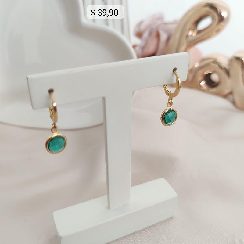 BRINCO ARTICULADOR COM PONTO DE LUZ DE ZIRCONIA VERDE G