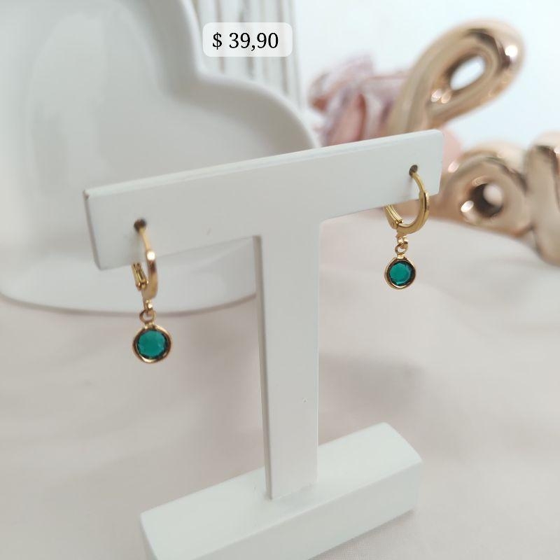 BRINCO ARTICULADOR COM PONTO DE LUZ DE ZIRCONIA VERDE M