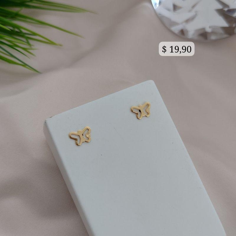 BRINCO BORBOLETA CHAPINHA VAZADA