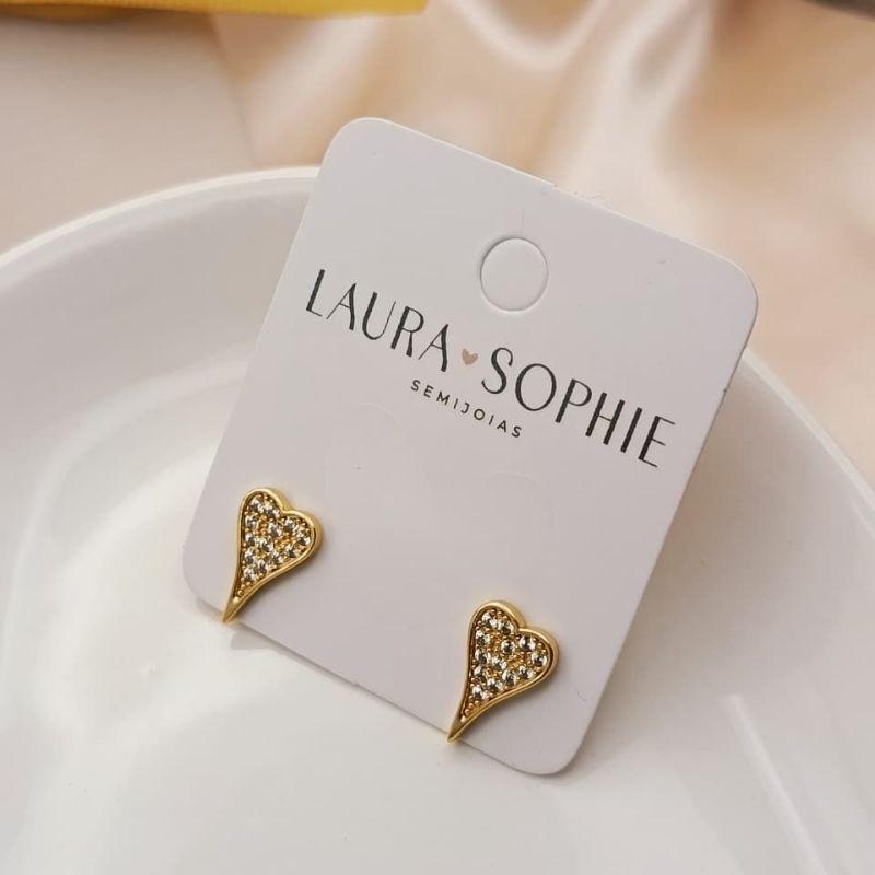 BRINCO CORAÇÃO CRAVEJADO EM MICRO ZIRCONIA PONTUDO