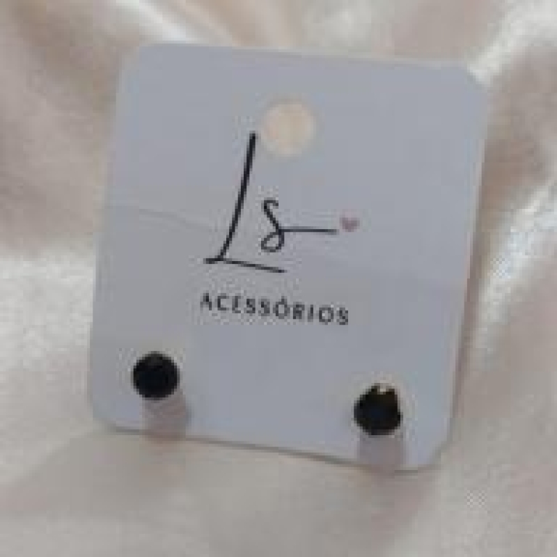 BRINCO DE ZIRCONIA PRETA GALERIA IMPORTADA 5MM