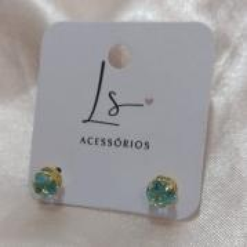 BRINCO DE ZIRCONIA TURQUESA GALERIA IMPORTADA 6MM