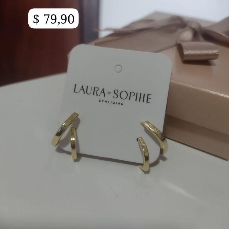 BRINCO DUPLO DE ARGOLA QUADRADA