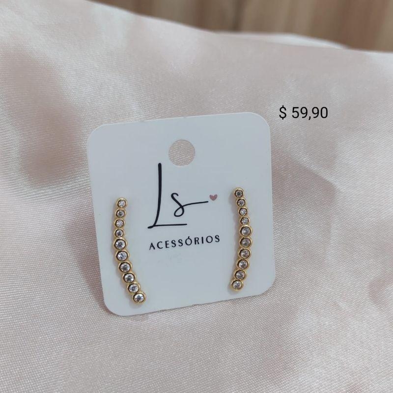 BRINCO EARCUFF COM 1 FILA DE PEDRAS DE ZIRCONIA