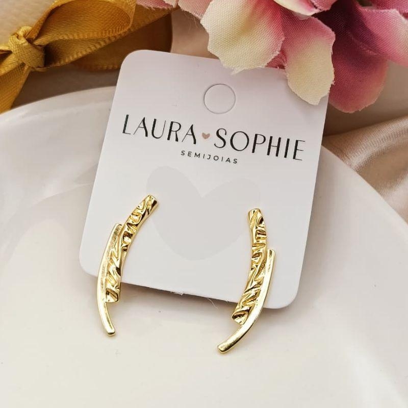 BRINCO EARCUFF COM 2 BASTÕES LISO E LISTRADO