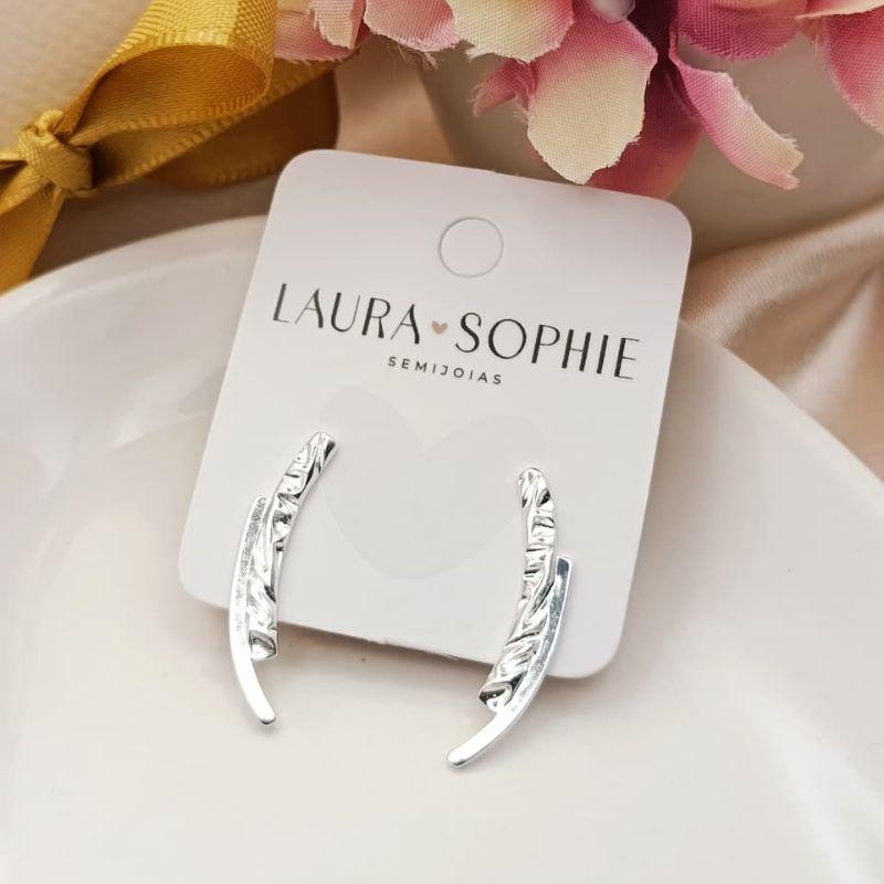 BRINCO EARCUFF COM 2 BASTÕES LISO E LISTRADO