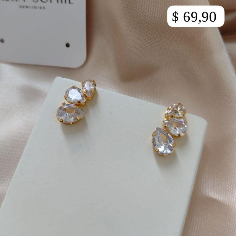 BRINCO EARCUFF PEDRA GOTA ZIRCONIA