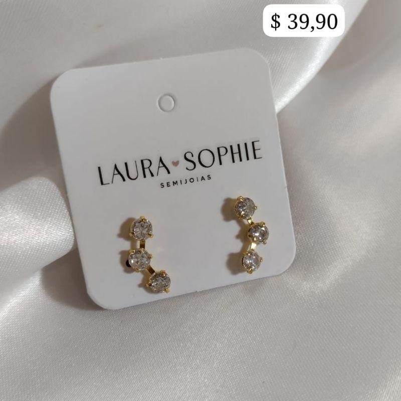 BRINCO EARCUFF REDONDO 3 PEDRAS DE ZIRCONIA