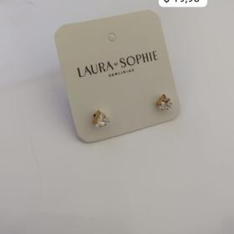 BRINCO PEDRA TRIANGULAR ZIRCONIA