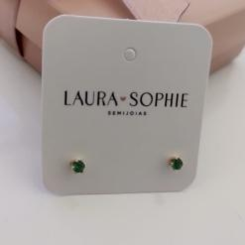 BRINCO PEDRA VERDE REDONDA 3 MM