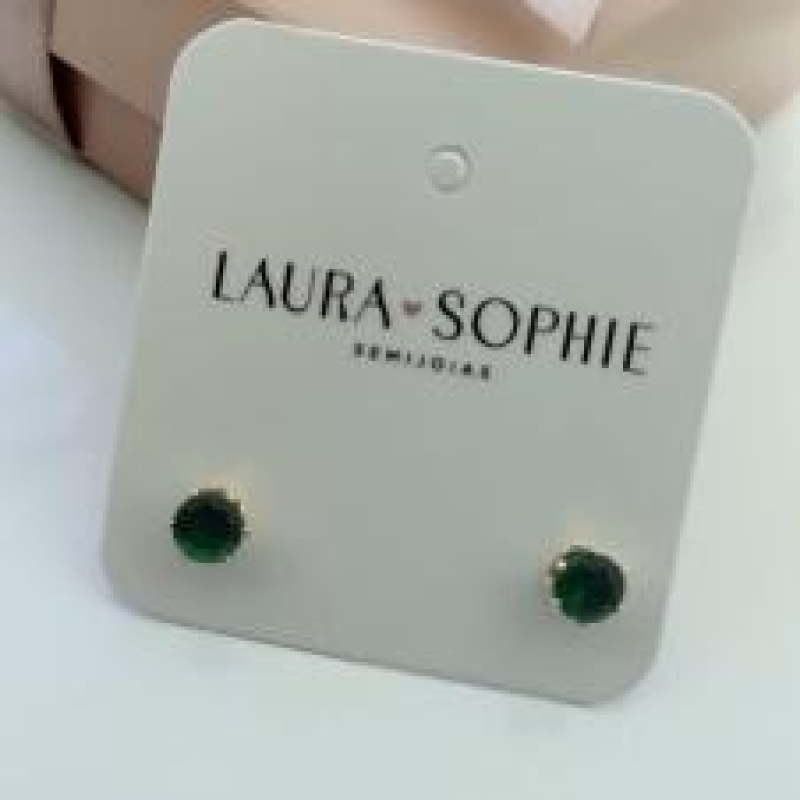 BRINCO PEDRA VERDE REDONDA 5 MM