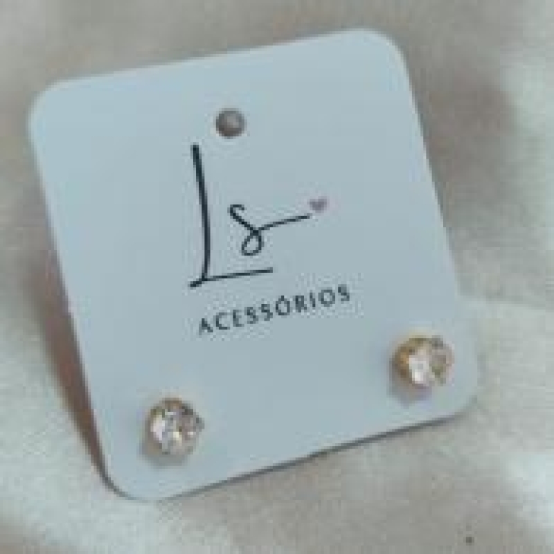 BRINCO SOLITARIO PONTO DE LUZ REDONDO ZIRCONIA 5MM