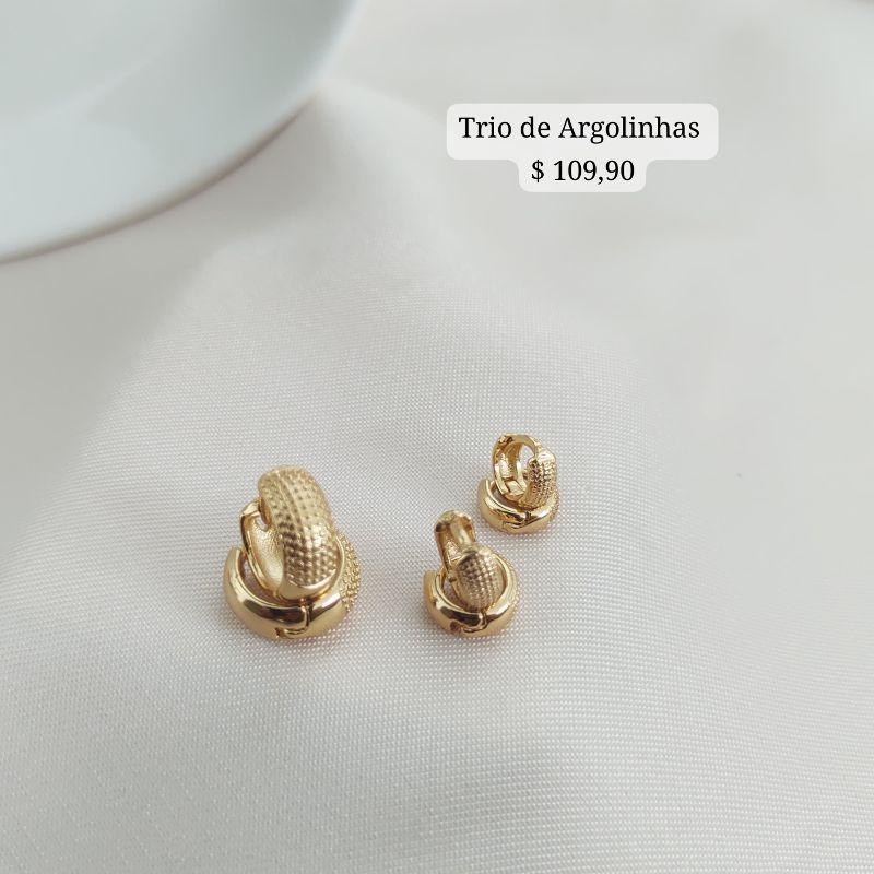 BRINCO TRIO DE ARGOLA FOSCA NA FRENTE P,M,G