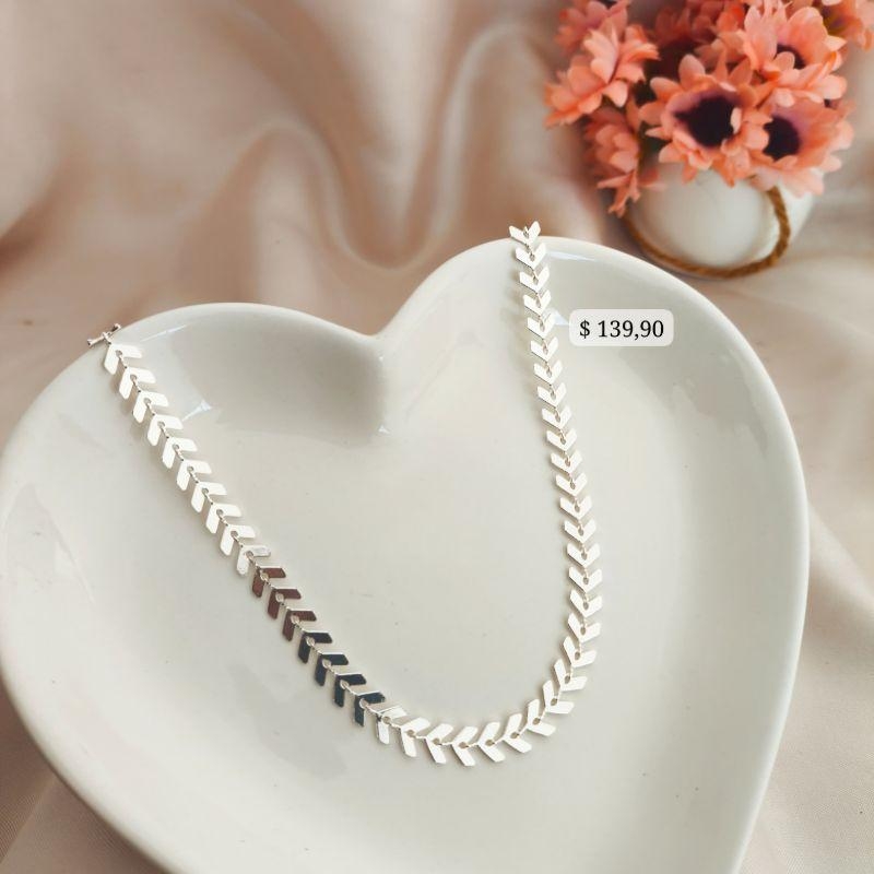 CHOKER FOLHAGEM B. A PRATA 925