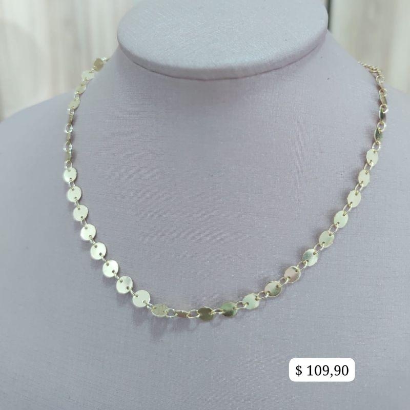 CHOKER PLACA REDONDA CHATADA LISAS