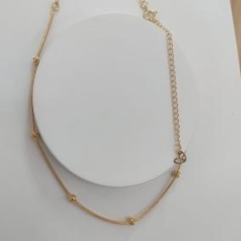 CHOKER RABO DE RATO COM ESFERAS VAZADAS